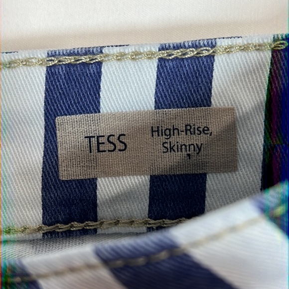 NWT Mavi “Tess” High Rise Skinny Navy Striped Jeans Size 27 - Picture 5 of 9